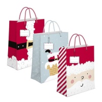Leuke Kerstman cadeautas - 32 x 26 x 10 cm - 1 stuk