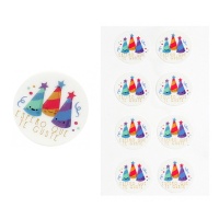 Verjaardagsstickers voor cadeaus - 4 vellen