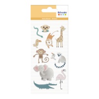 Safari dieren stickers - 1 vel