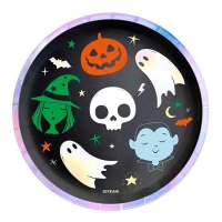 Halloween thema borden van 23 cm - 6 stuks