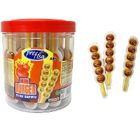 Mini hamburger-gummies op stokje 10 g - 30 stuks