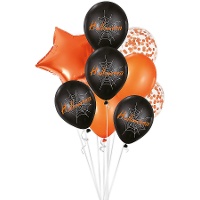 Halloween boeket met spinnenwebben - 9 stuks
