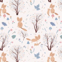 Katoen Jersey AW Stof Foxes Stamp - Katia