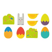 Moderne 2D Paas?suikerfiguren - 9 stuks