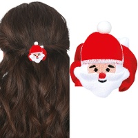 Kerst haarelastiek met kerstman