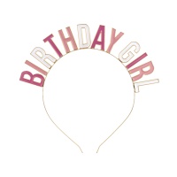 Roze 'Birthday Girl' gouden diadeem