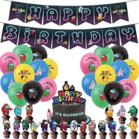 Ballonkit, slinger en taarttopper van Among Us - Monkey Business - 23 stuks