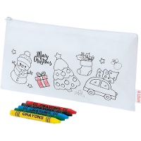 Kerstetui met kleurkrijtjes