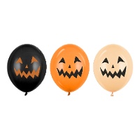 Halloween latex ballonnen met pompoenen in oranje tinten van 30 cm - 50 stuks