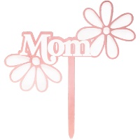 Taarttopper voor Moederdag met roze bloemen