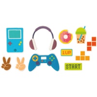 2D suikerdecoratie voor videogame-cupcakes - 11 stuks