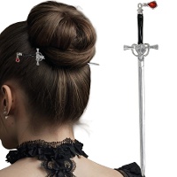 Gothic zwaard haarclip van 19 cm