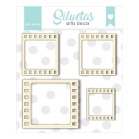 Chipboard met filmtafereaaltjes - Artis decor - 4 stuks