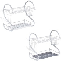 Afdruiprek 45,5 x 24,5 x 37,5 cm 2 niveaus chroom - 1 eenheid