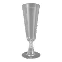 Plastic beker van 150 ml met transparante voet - 50 stuks