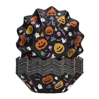 Halloween Nacht Cupcake Capsules Stijf - Funcakes - 48 Stuks
