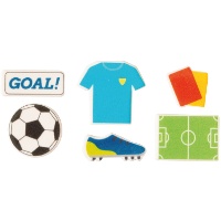 2D-suikerdecoraties voor voetbalcupcakes - 12 stuks