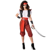 Piratenkostuum met gestreepte broek voor vrouwen