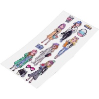 Mode-geïnspireerde reliëfstickers - 1 vel