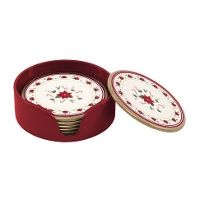 Kerst Poinsettia Onderzetters - 6 Stuks