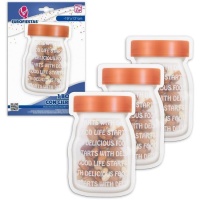 Zip-sluiting zakje 19,5 x 13,5 cm pot met letters - 3 stuks
