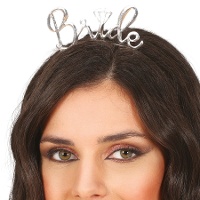 Metalen zilveren 'Bride' diadeem