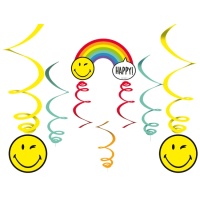 Decoratieve Smiley Hangers - 6 Stuks