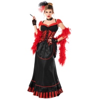 Rood can-can kostuum voor dames