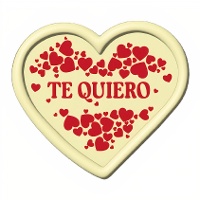 Wit chocoladehart met tekst - Dekora - 84 stuks