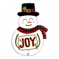 Sneeuwpop ballon met sjaal 53 x 76 cm - Grabo