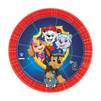 Blauwe Paw Patrol borden van 18 cm - 8 stuks