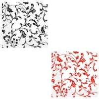 Elegante bloemenservetten 16,5 x 16,5 cm - 20 stuks