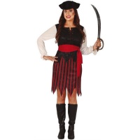 Piratenkostuum met gekartelde rok voor vrouwen