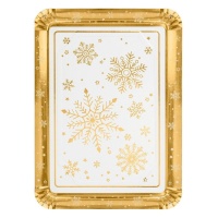 Rechthoekige kartonnen dienblad van Golden Snow, 25 x 34 cm - 1 stuk