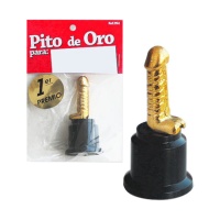 Mini trofee met gouden penis - 1 stuk