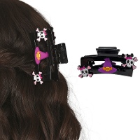 Piraten- en heksenhoofdschedel haarklem - 2 stuks