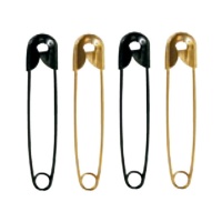 Veiligheidsspelden van 3,8 cm goud en zwart - Fildor - 48 stuks