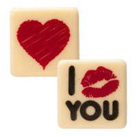 Witte valentijns-chocoladeplaatjes - Dekora - 135 stuks