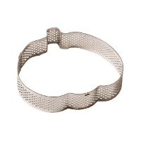 Pompoenvormige microgeperforeerde roestvrijstalen mal 9,5 x 10 cm - Decora