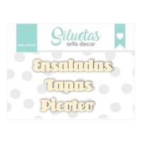 Silhouetten van Salades, Tapas en Hapjes - Artis decor - 3 stuks