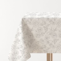 Tafelkleed van 1,45 x 1,45 m met bloemen- en bladontwerp