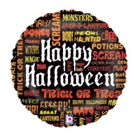 Ronde 'Scary Happy Halloween' ballon 35 x 35 cm - Grabo