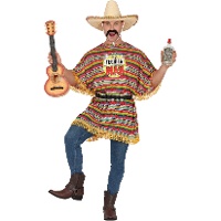 Tequila man kostuum met poncho voor heren
