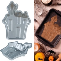 Metalen griezelig huisvorm 27 x 21 cm