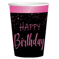 Elegant Pink Bekers 250 ml - 8 stuks
