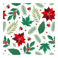 Doos voor zoetigheden of cupcakes met kerstbloemmotief, 17,5 x 17,5 x 8,5 cm