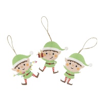 Vilten Helper Elf Hangers - 3 stuks