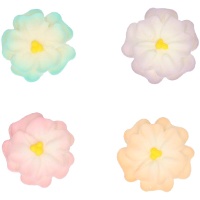 Suikerdecoraties van pastelkleurige Dahlia's - 8 stuks