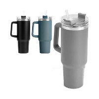 Thermosbeker van 1,2 L met handvat en gekleurde rietje - 1 stuk