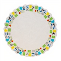 Papieren doilies met voetbalmotief 30 cm - 10 stuks